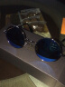 Aabbye新款偏光太阳镜墨镜防紫外线经典小圆框复古太子镜简约眼镜男女 04银框冰蓝片 实拍图