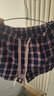 仕樂(lè )純棉女家居褲夏寬松格子阿羅褲短褲蝴蝶結全棉居家睡褲可外穿 丈青粉格 XL 曬單實(shí)拍圖