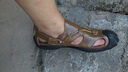 睿登真皮大碼包頭涼鞋男士夏季透氣舒適家居防滑真皮沙灘鞋休閑戶外防撞鞋子男鞋 卡其色 44 曬單實(shí)拍圖