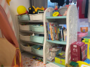 哈乐猫（HELLO CAT）儿童玩具收纳架置物架塑料幼儿园收纳柜整理架多层宝宝书架绘本架 玩具架组合四（白/灰） 实拍图