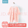 湯尼倍兒新生兒長(cháng)袖連體衣薄款初生嬰兒竹纖維夏季空調服寶寶哈衣爬服 粉色 73cm 曬單實(shí)拍圖