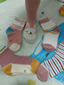 NIDUXIONG女童襪子純棉秋冬季男童襪中大女孩兒童襪春秋薄款中筒小寶寶襪子 中厚款童襪立體耳朵兔子 5雙 4-6歲 （適合腳長(cháng)14-17厘米） 曬單實(shí)拍圖