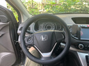 DEYAN汽車(chē)方向盤(pán)套四季通用夏季透氣防滑吸汗超薄款真皮車(chē)用把套內飾品 本田CRV思域雅閣皓影型格奧德賽 超薄【圓形】黑色線(xiàn)（帶車(chē)標） 曬單實(shí)拍圖
