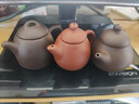 瓷牌茗 迷你紫砂茶壺指尖壺茶寵茶玩可養袖珍小茶壺功夫茶具配件茶盤(pán)擺件 紫泥（秦權）指尖壺 曬單實(shí)拍圖