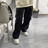 普戈斯（PUGESI）胖子大碼工裝褲男春夏秋季薄款機能風(fēng)沖鋒褲子闊腿寬松休閑褲 K1305黑色 5XL 曬單實拍圖