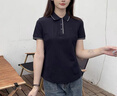FILA 斐樂官方女子針織短袖領航POLO衫2025夏季新款時尚休閑涼感上衣 傳奇藍-NV L 170/88A/L 曬單實拍圖