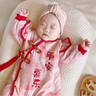 迪士尼寶寶嬰兒連體衣寶寶滿月百天抓周衣服男童中國(guó)風(fēng)女童薄款喜慶周歲唐裝 紅色女寶 73cm 曬單實(shí)拍圖