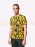 范思哲（VERSACE）23春夏男士金色滿(mǎn)印花T恤汗衫 黑色-金色 5 曬單實(shí)拍圖