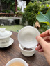 冰種羊脂玉茶具套裝手繪水墨中國(guó)風(fēng)套裝素?zé)翊缮w碗茶壺禮盒送禮 手繪反口6杯蓋碗茶壺 曬單實(shí)拍圖