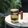 木笙玩物（MUSHENGWANWU）玻璃茶杯茶水分離杯子高檔辦公室過(guò)濾喝茶水杯帶把泡茶杯男士 青鈍木笙7A-有內膽無(wú)杯墊 300ml 曬單實(shí)拍圖