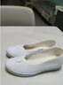 凰巣護士鞋女舒適軟底坡跟帆布鞋美容院醫護專(zhuān)用工作鞋透氣平底小白鞋 白色布面 37 曬單實(shí)拍圖