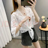 抖芊 小披肩裙子外搭防曬衣薄款開(kāi)衫外套女小披肩新款夏季配吊帶裙子外搭罩衫短款上衣 白色(常規款雷絲) XL(121-139斤) 曬單實(shí)拍圖