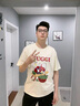 Leekylze官方品牌旗艦聯(lián)名短袖t恤男寬松情侶裝半袖純棉情侶款學(xué)生ins 杏色 L 曬單實(shí)拍圖