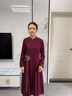 恒源祥喜婆婆婚宴時尚禮服春秋中年媽媽裝連衣裙中老年女裝國風旗袍裙子 玫紅色 175/96A(2XL)【建議120-135斤】 曬單實拍圖