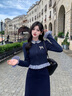 鹿依檸新款連衣裙女2024秋冬女裝韓版時尚法式藝術(shù)生減齡學院風套裝裙子 上衣+裙子 M 曬單實拍圖
