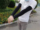 俞兆林（YUZHAOLIN）防曬手套女士夏季防紫外線(xiàn)冰袖男騎車(chē)冰絲袖套 直筒白色3雙裝 曬單實(shí)拍圖