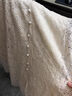 香影（xiangying）v領(lǐng)蕾絲連衣裙女2025夏季新款重工米白色高級感法式鏤空裙子 米色 S 曬單實(shí)拍圖