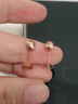 雅凝珠寶18k金耳釘玫瑰金耳飾彩金韓版小豆豆轉運珠耳釘黃18k金可選鐳射刻面閃耀 紅18k金 曬單實(shí)拍圖