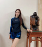 美津濃（MIZUNO）泳衣女分體長袖防曬速干運動泳裝保守顯瘦度假沙灘褲G3302黑M 曬單實拍圖