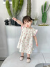 幼歌（YOUGE） 女童連衣裙夏季時(shí)尚洋氣田園碎花爬服輕薄透氣夏裝裙子 米底粉花連衣裙 80 cm 曬單實(shí)拍圖
