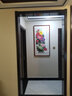 迅典（XUNDIAN）九魚(yú)圖玄關(guān)裝飾畫(huà)國畫(huà)純手繪花鳥(niǎo)掛畫(huà)客廳入戶(hù)走廊過(guò)道豎版風(fēng)景畫(huà) 富貴花開(kāi) 實(shí)木帶框63*123厘米 曬單實(shí)拍圖