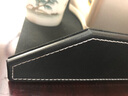 利藍(lán)（LEADLAND）A4文件盤資料架檔案文件管理辦公用品文件框單層裝收納盤皮革收納盒財(cái)務(wù)用品 黑色A024 曬單實(shí)拍圖