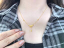 老廟黃金項鏈足金在逃公主蝴蝶結套鏈鎖骨鏈送女友老婆節禮物 可寫(xiě)賀卡#勿拍 曬單實(shí)拍圖