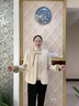 羅蒙（ROMON）媽媽裝秋裝外套洋氣高貴上衣2024新款中老年女裝春秋短款呢子開衫 淺杏 L 推薦105斤以內 曬單實拍圖