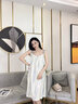 韓姿朵（Hanziduo）雙層紗布棉紗睡裙睡衣女吊帶裙夏季性感純棉嬰兒紗棉綢夏天家居服 3261 L 曬單實(shí)拍圖