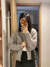 DXOT韓系高級感灰色小香風(fēng)毛衣外套女夏季設計感小眾森系軟糯開(kāi)衫上衣 灰色 M 曬單實(shí)拍圖