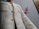 皮爾卡丹（pierre cardin）23年新款早秋裝新款感炸街短款氣質(zhì)名媛白色小香風(fēng)外套西裝上衣女 白色 M 曬單實(shí)拍圖