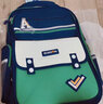 Edison書(shū)包兒童女孩3一6年級小學(xué)生2023新款減負護脊雙肩背包女歐美時(shí)尚 寶藍配綠-小號附帶腰帶 曬單實(shí)拍圖