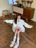詩(shī)丹蕊甜美學(xué)生拼接小碎花外套女2024春秋款設計ins寬松百搭夾克上衣新 杏色 均碼【可備注碼數】 曬單實(shí)拍圖