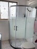 博朗晴衛生間簡(jiǎn)易淋浴房整體鋼化玻璃浴室推拉門(mén)廁所干濕分離隔斷浴屏 砂銀5mm透明鋼化玻璃80*80含基石 曬單實(shí)拍圖