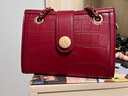 京騰紅色新娘包包女包2023新款小眾質(zhì)感單肩斜挎包結婚禮包用大容量 酒紅色 曬單實(shí)拍圖