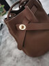 艾吉貝七夕小眾設計真皮小水桶包頭層牛皮質(zhì)感斜挎小包潮單肩女士包包 棕色 曬單實(shí)拍圖
