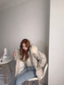 艾珠兒羽絨棉服女短款韓版寬松學(xué)生連帽百搭棉衣女加厚棉襖面包服外套 米色 S 曬單實拍圖