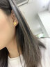 御龍鏡 999足金四芒星黃金耳釘女款圓形耳環(huán)年輕人新款養耳棒直針耳飾 一對 四芒星耳釘 曬單實(shí)拍圖