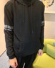 JEEP SPIRIT春秋季薄款帶帽衛衣男士青中年修身韓版潮流純色連帽長(cháng)袖T恤 55132黑色 XL 52(140-160斤) 曬單實(shí)拍圖