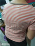 艾路絲婷條紋短袖T恤女裝夏裝新款韓版顯瘦上衣圓領(lǐng)體恤31008 粉白條紋 M 曬單實(shí)拍圖
