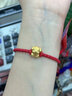 御龍鏡999足金生肖狗黃金手鏈女3D硬金小狗轉運珠男本命年禮物送女友 狗 金約0.8g-0.9g 紅皮繩 曬單實(shí)拍圖