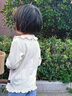 纖絲鳥(niǎo)（TINSINO）兒童T恤女童t恤秋季長(cháng)袖花邊領(lǐng)打底衫中小童上衣 抽象花朵紫 曬單實(shí)拍圖