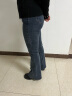 真维斯（JEANSWEST）牛仔裤女微喇2024夏季小个子高腰显瘦马蹄喇叭女裤子蓝灰色L 实拍图