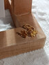 老廟黃金耳釘雙層瓣荷花足金耳飾彎鉤送媽媽送長(cháng)輩生日節日禮物 約1.79g（直針） 曬單實(shí)拍圖