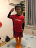 橙火兒童足球服套裝春秋款男童運動(dòng)服套裝長(cháng)袖訓練服緊身打底速干隊服 紅色四件套 120碼適合身高115-124cm 曬單實(shí)拍圖