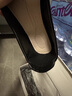 啄木鳥(niǎo)工作鞋女黑色軟皮舒適小皮鞋女V口尖頭平底單鞋女職業(yè)上班女鞋潮 亞光黑 35 曬單實(shí)拍圖