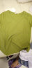 艾路丝婷夏装新款T恤女短袖上衣韩版修身体恤TX3560 军绿色V领 L 实拍图