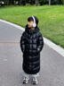 高梵黑金兒童鵝絨服4.0童裝羽絨服官方旗艦加長款男女童親子羽絨外套 黑色-亮面 130 曬單實拍圖