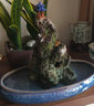 石光小站花盆 假山盆景藝術(shù)魚(yú)缸無(wú)孔深款水培復古潑墨藝術(shù)銅錢(qián)草多肉盆 景德鎮拉絲釉橢圓盆49.5cm 曬單實(shí)拍圖