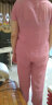 夏季中老年人棉麻短袖套装宽松大码上衣妈妈装两件套t恤夏装女装 SX168-紫红色 XL【90-105斤】 实拍图